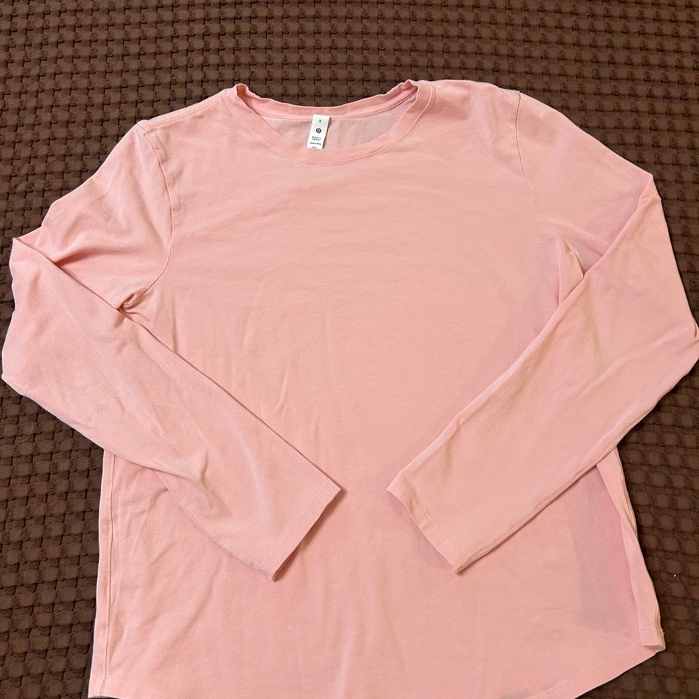 Lululemon Love Long-Sleeve Shirt - Dew Pink - Size 8 (Excellent Condition)